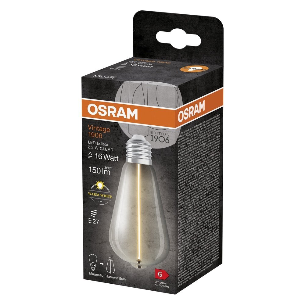 4099854049859 - Magnetická LED žárovka E27 VINTAGE 2.2 W, teplá bílá - Žárovka - LEDVANCE e-shop
