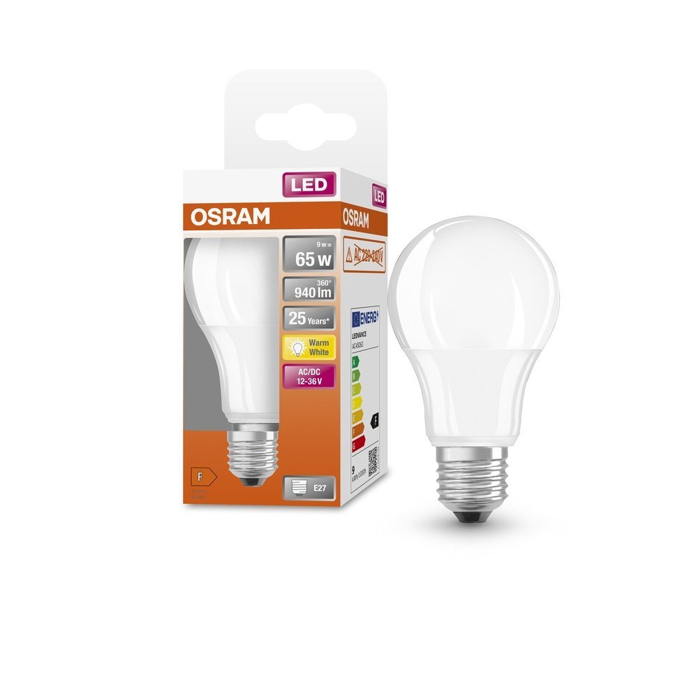 Matná LED klasická žárovka E27 9 W STAR, teplá bílá