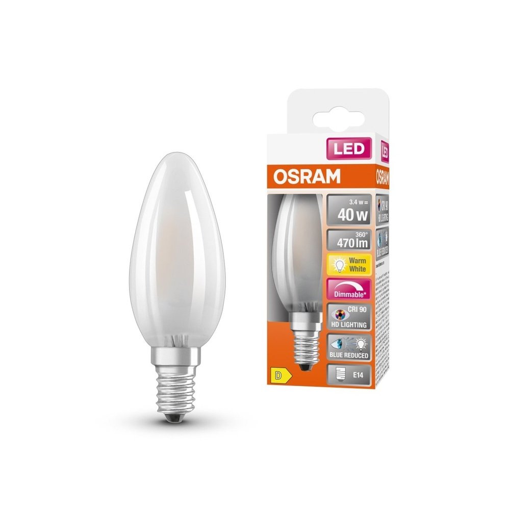 Matná LED stmívatelná žárovka E14 3,4 W SUPERSTAR, teplá bílá