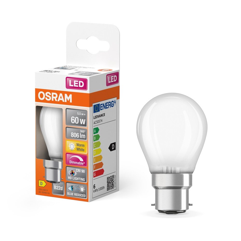 Matná LED žárovka B22d SUPERSTAR 5.5 W, teplá bílá