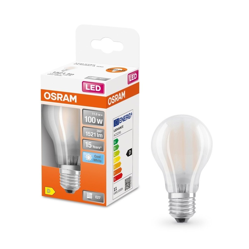 Matná LED žárovka E27 11 W CLASSIC A, studená bílá