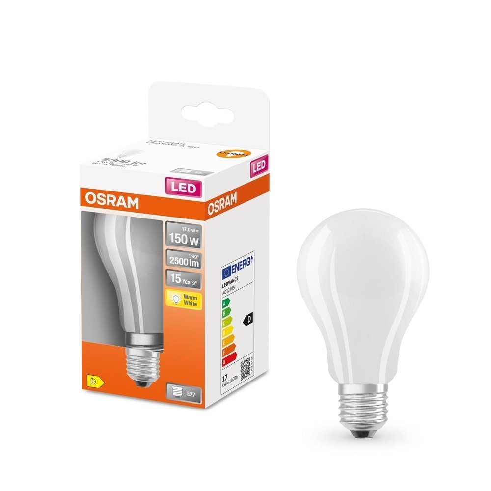 Matná LED žárovka E27 17 W STAR, teplá bílá