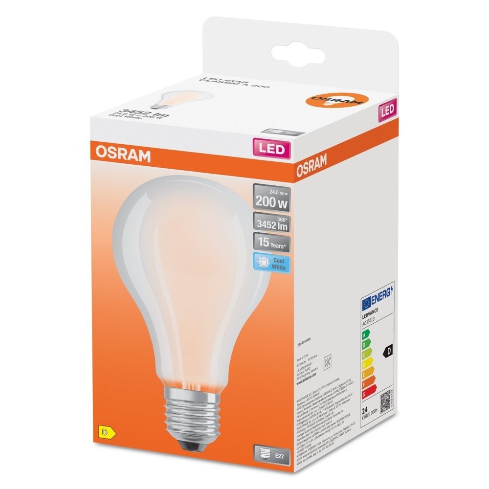 4058075619098 - Matná LED žárovka E27 24 W CLASSIC A, studená bílá - Žárovka - LEDVANCE e-shop