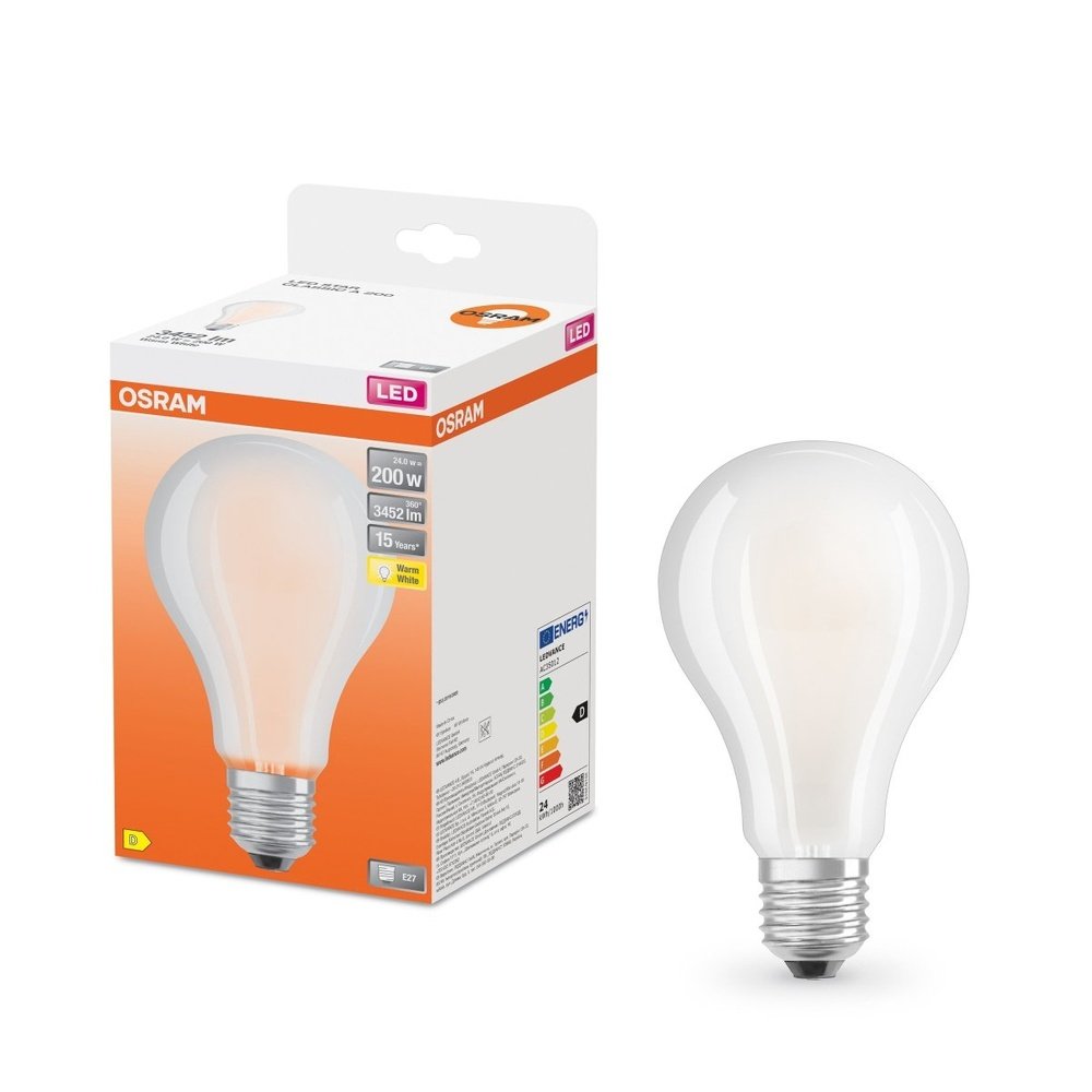 Matná LED žárovka E27 24 W CLASSIC A, teplá bílá