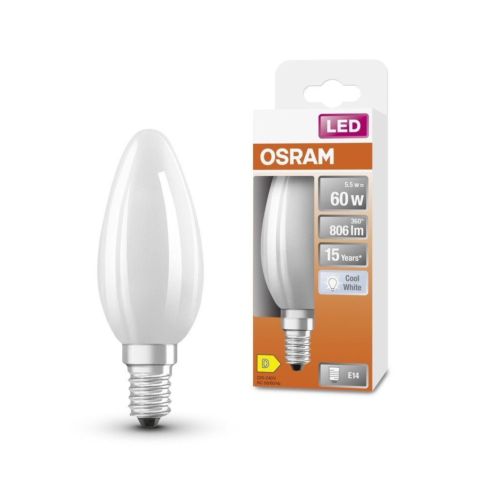 Matní LED žárovka E14 5.5 W STAR CLASSIC B, studená bílá