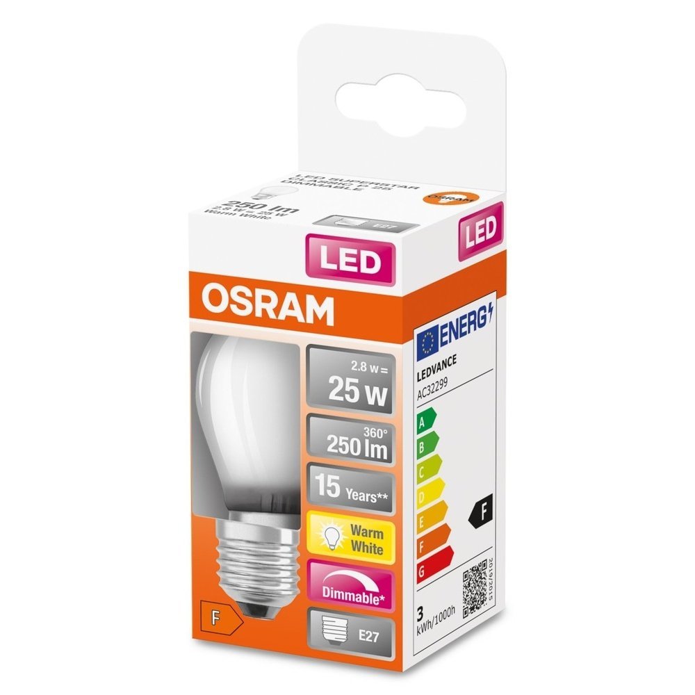 4058075436947 - Mini LED matná stmívatelná žárovka E27 2,8 W CLASSIC P, teplá bílá - Žárovka - LEDVANCE e-shop