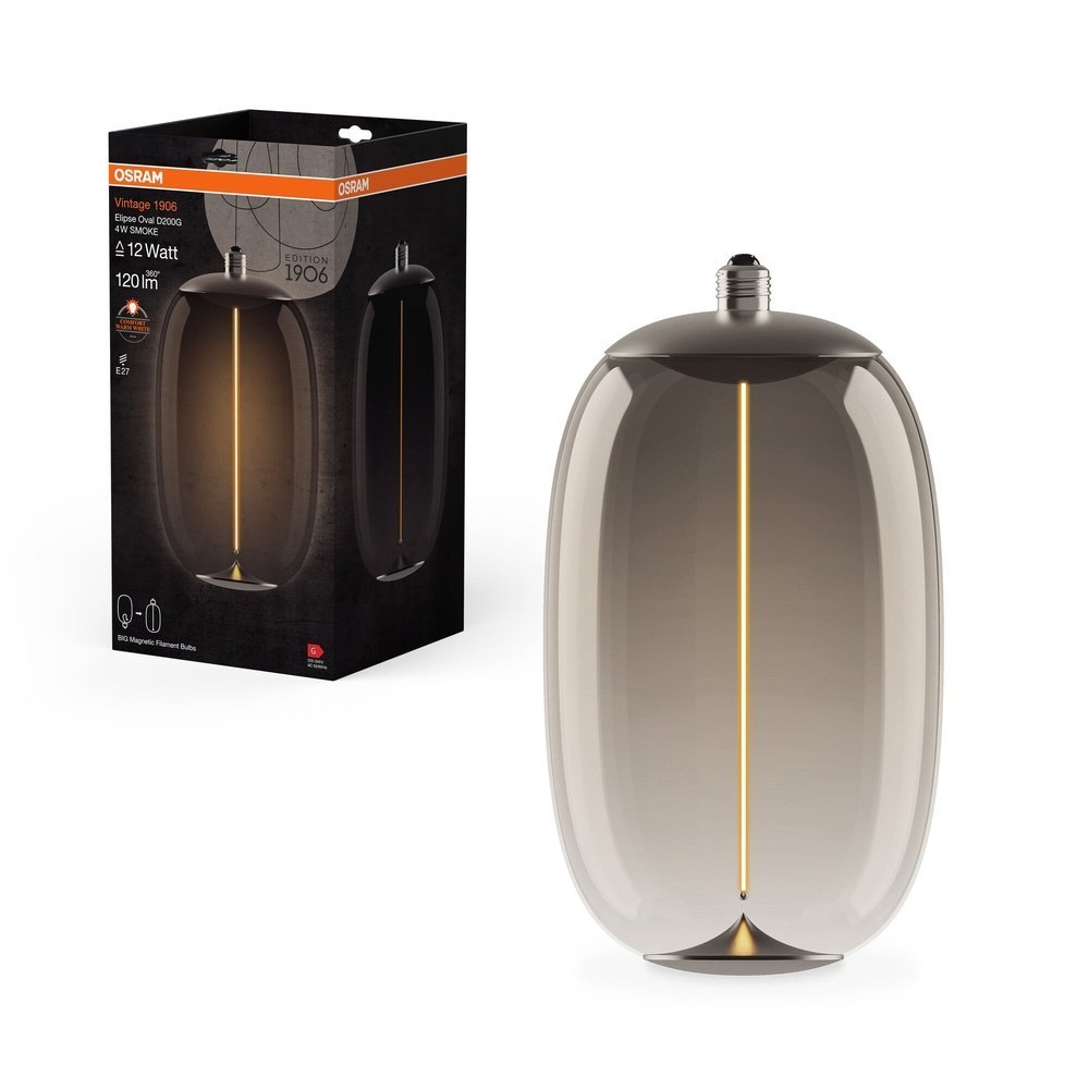 4099854173981 - Oválna LED kouřová žárovka elipsa E27 VINTAGE, teplá bílá - Žárovka - LEDVANCE e-shop