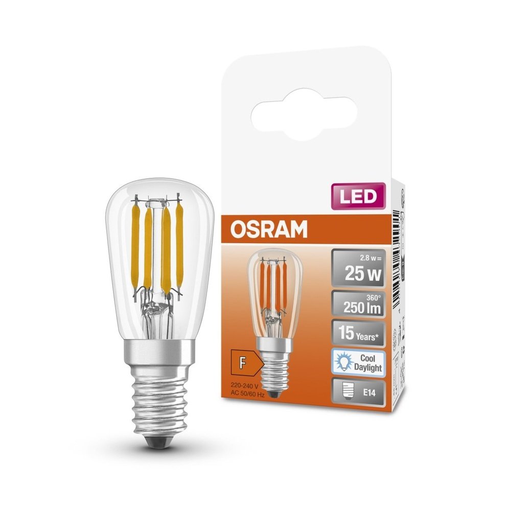 Průhledná LED malá žárovka E14 2,8 W SPECIAL T26, studená bílá