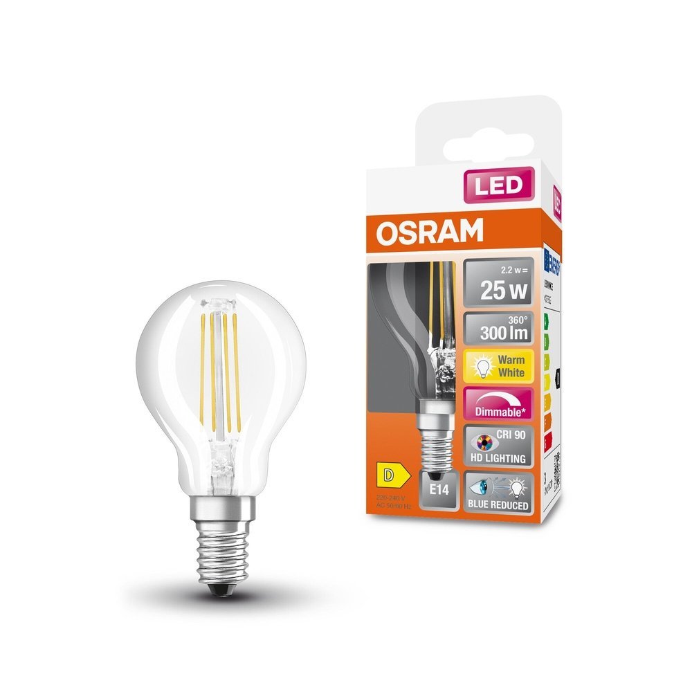 Průhledná LED žárovka E14 SUPERSTAR CRI 90, teplá bílá