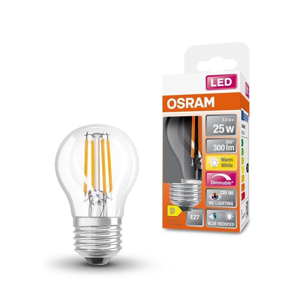 Průhledná LED žárovka E27 SUPERSTAR CRI 90, teplá bílá