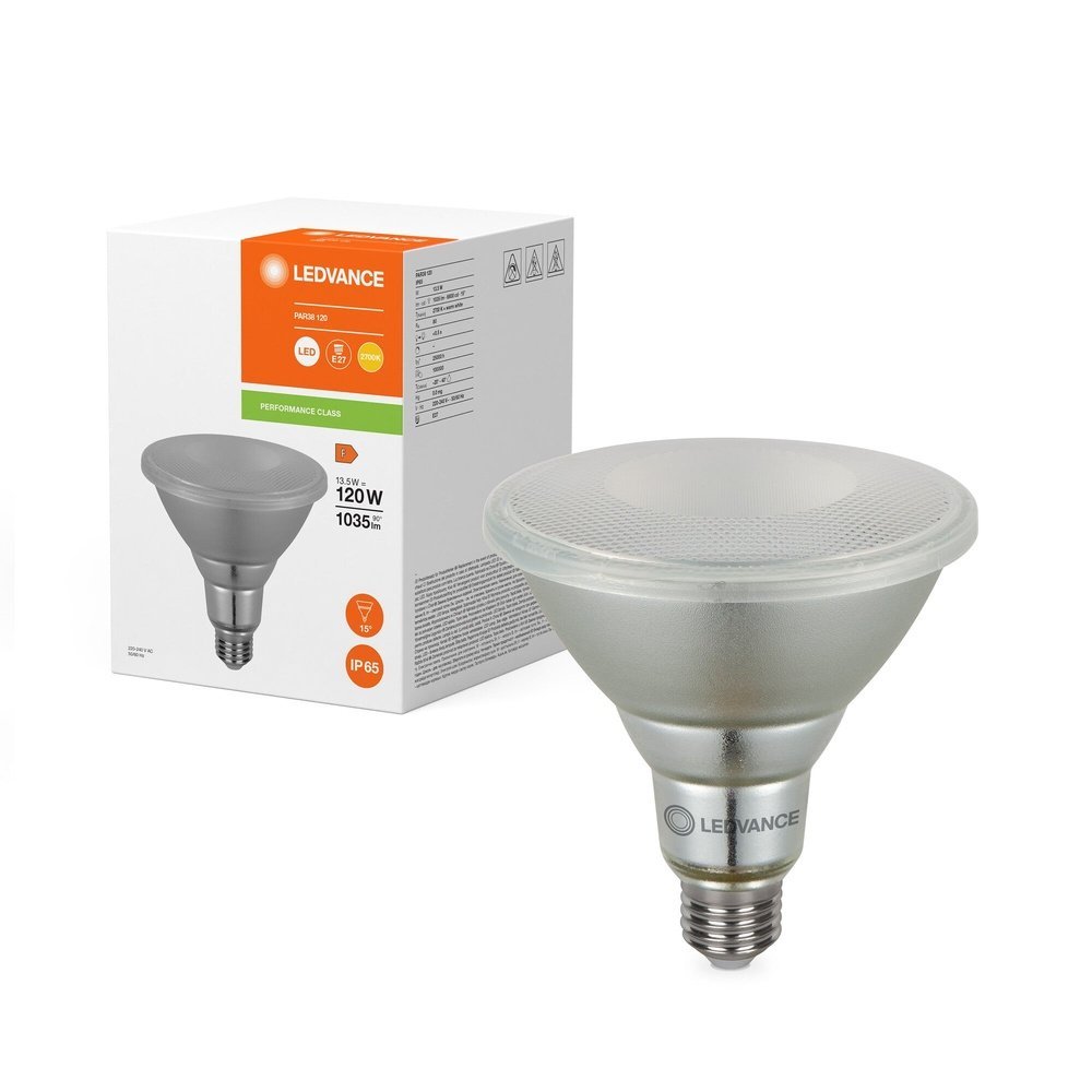 Reflektorová LED bodovka E27 PAR38 15°, telá bílá