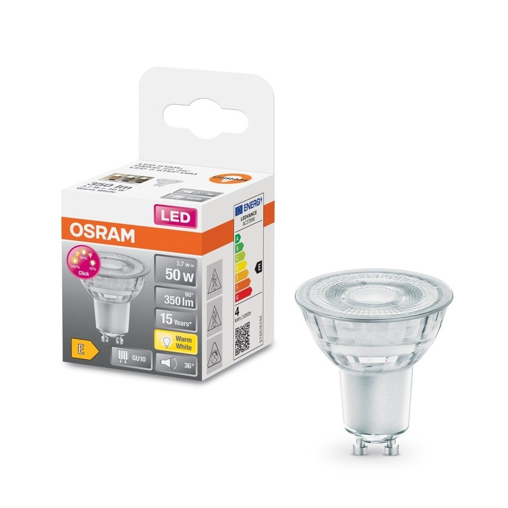 Reflektorová LED bodovka GU10 3,7 W STAR CLICK, teplá bílá