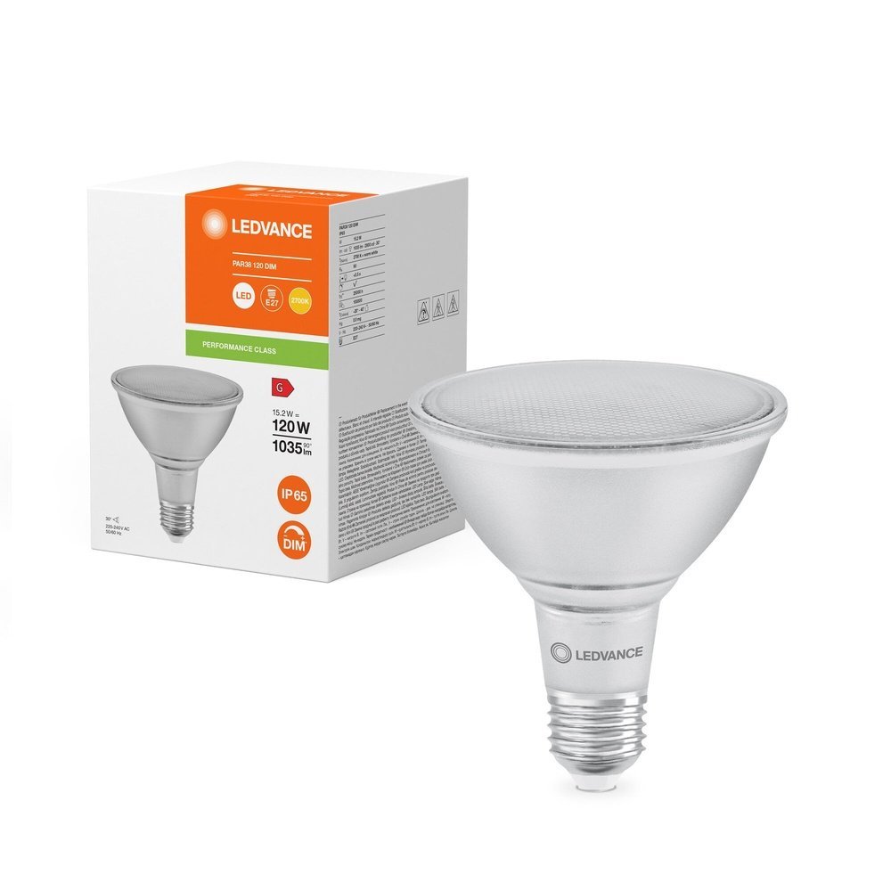 Reflektorová LED stmívatelná bodovka E27 PAR38, telá bílá