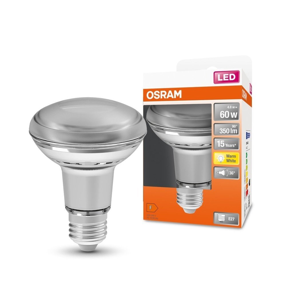 Reflektorová LED žárovka E27 4,3 W STAR, teplá bílá