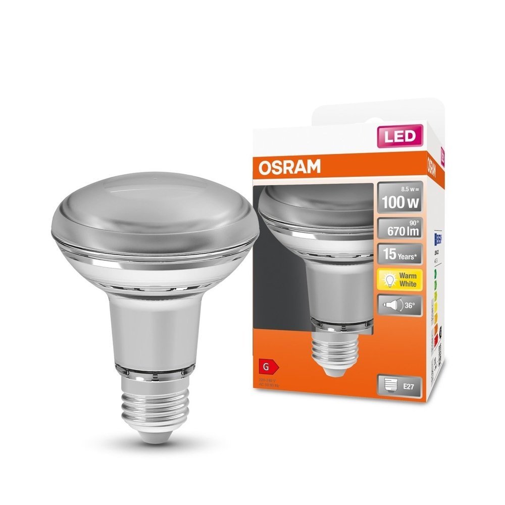 Reflektorová LED žárovka E27 9,1 W STAR, teplá bílá