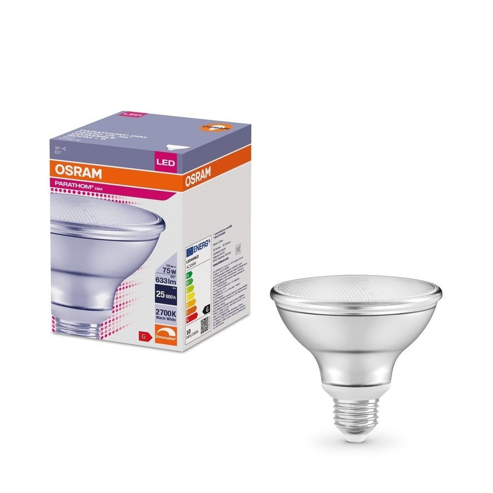 Stmívatelná LED bodovka E27 10 W PARATHOM, teplá bílá