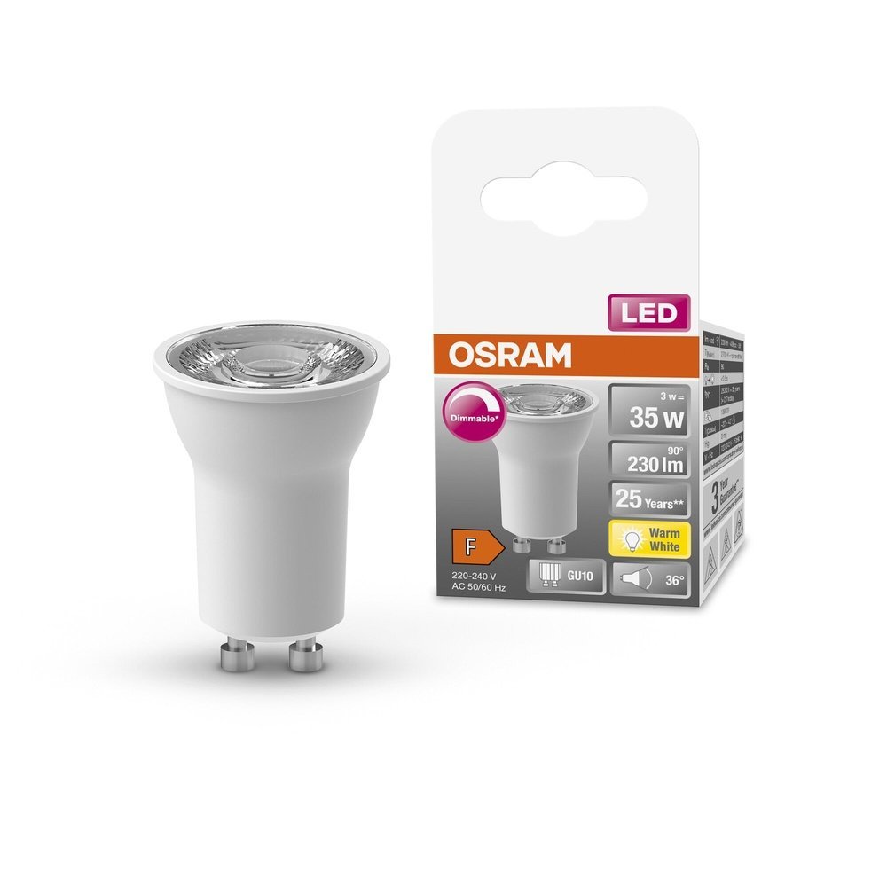 Stmívatelná LED bodovka GU10 STAR 3 W, teplá bílá