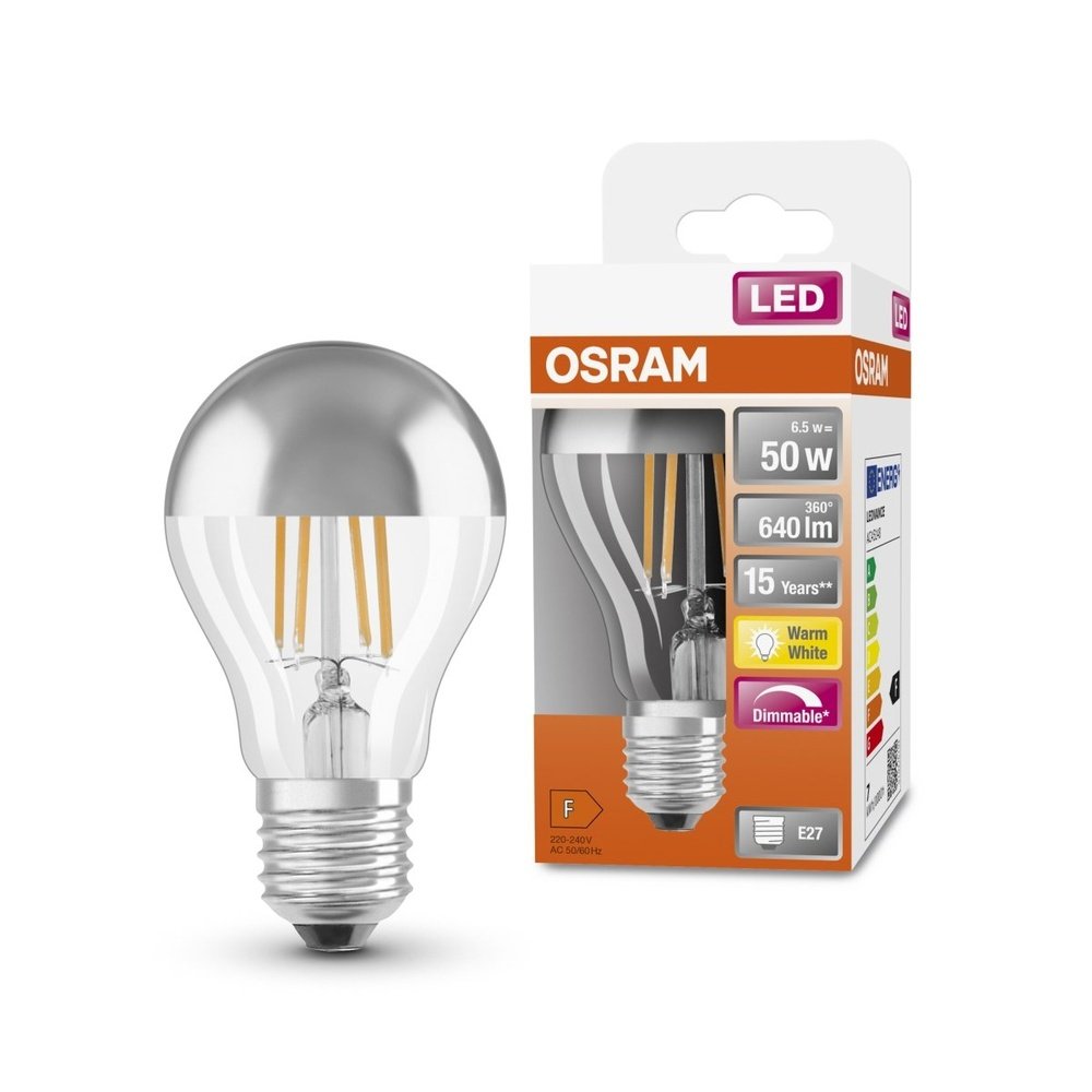 Stmívatelná LED průhledná žárovka E27 6,5 W SUPERSTAR, teplá bílá