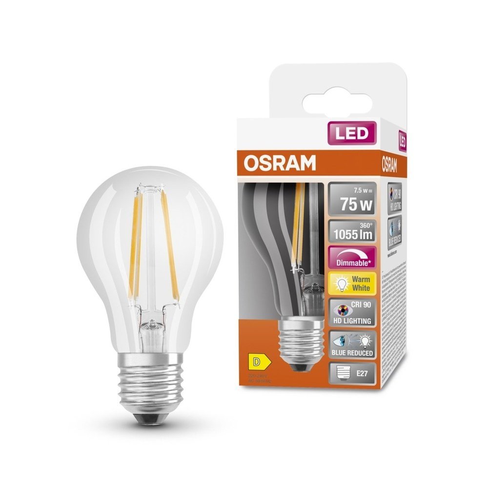 4058075602496 - Stmívatelná LED průhledná žárovka E27 7,5 W SUPERSTAR, teplá bílá - Žárovka - LEDVANCE e-shop