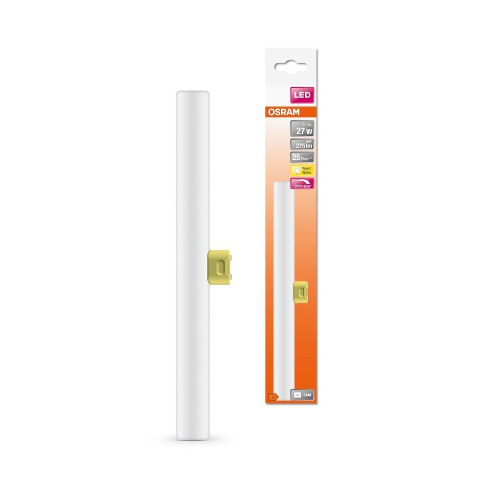 Stmívatelná LED trubicová žárovka S14d 3,1 W LEDinestra, teplá bílá 0,3 M