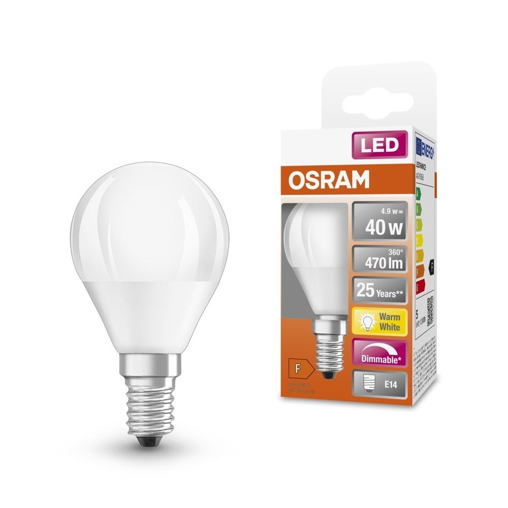 Stmívatelná LED žárovka E14 4,9 W SUPERSTAR CLASSIC P, teplá bíla