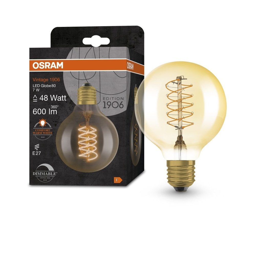 Stmívatelná LED žárovka E27 7 W VINTAGE GLOBE, teplá bílá
