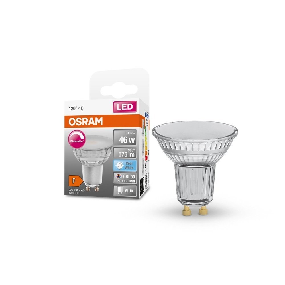 Stmívatelná reflektorová LED bodovka GU10 6 W 4000 K PLUS, studená bílá