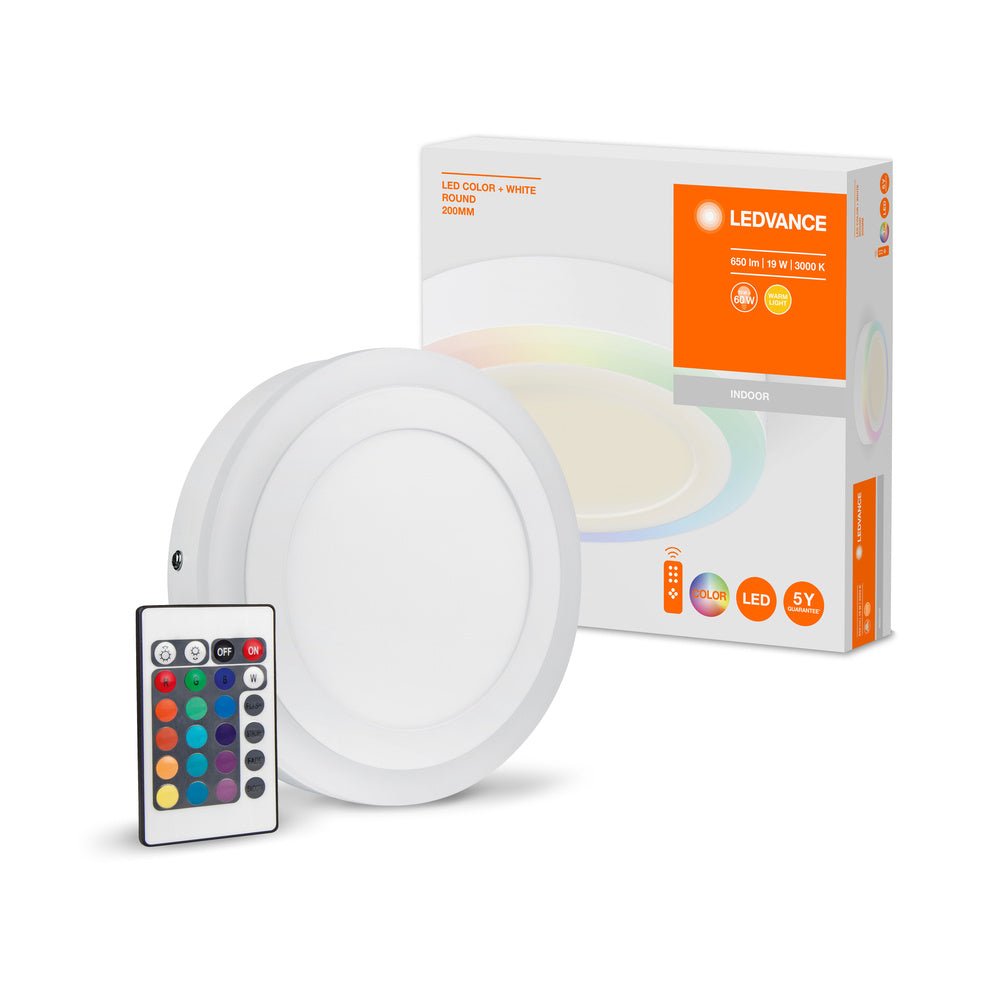 Stmívatelné LED RGBW světlo COLOR + WHITE ROUND 18W 200