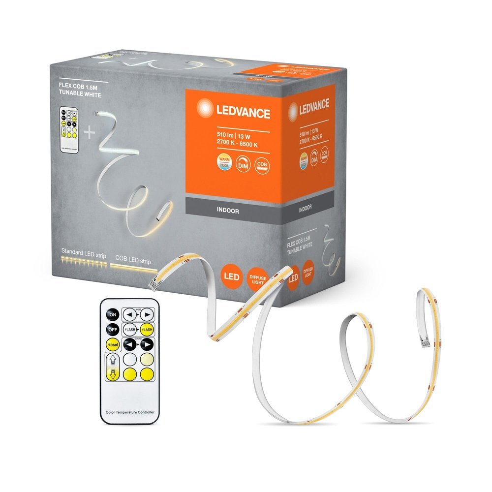 Stmívatelný LED COB pásek + ovladač FLEX 1.5m, laditelná bílá
