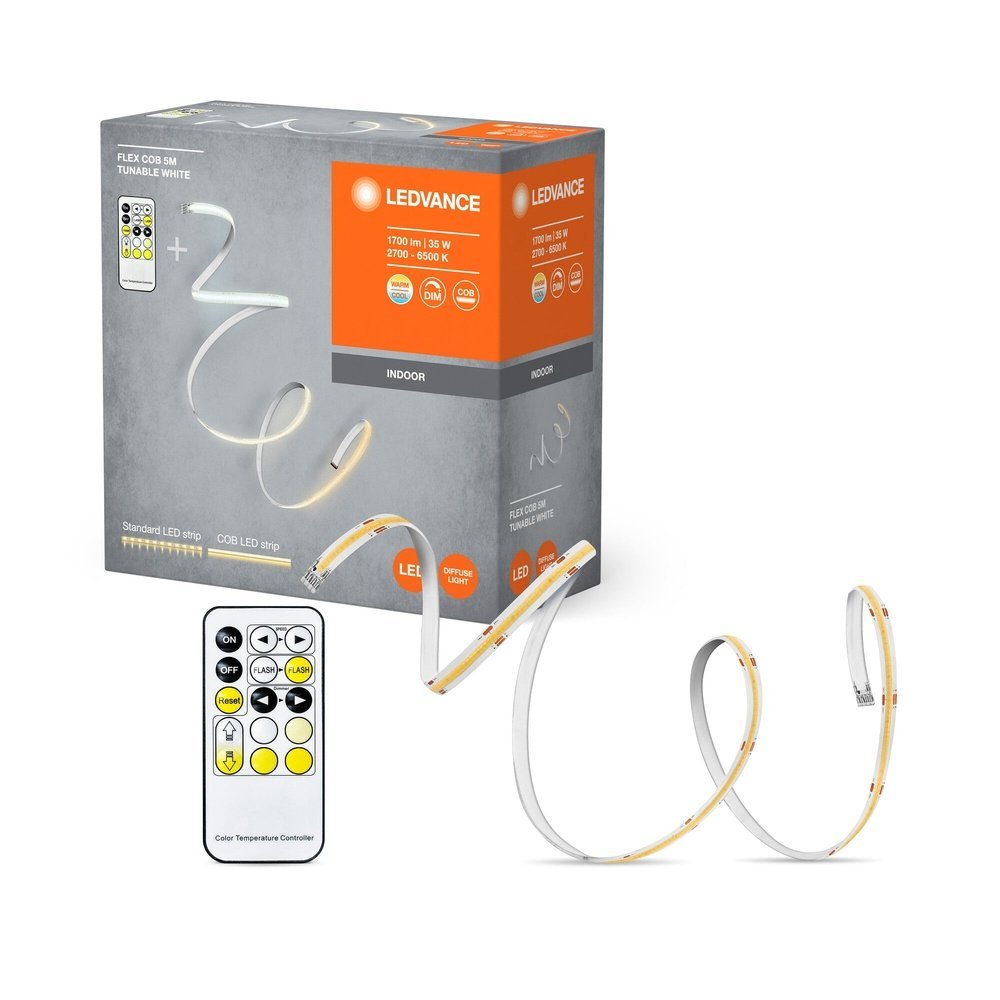 Stmívatelný LED COB pásek + ovladač FLEX 5m, laditelná bílá