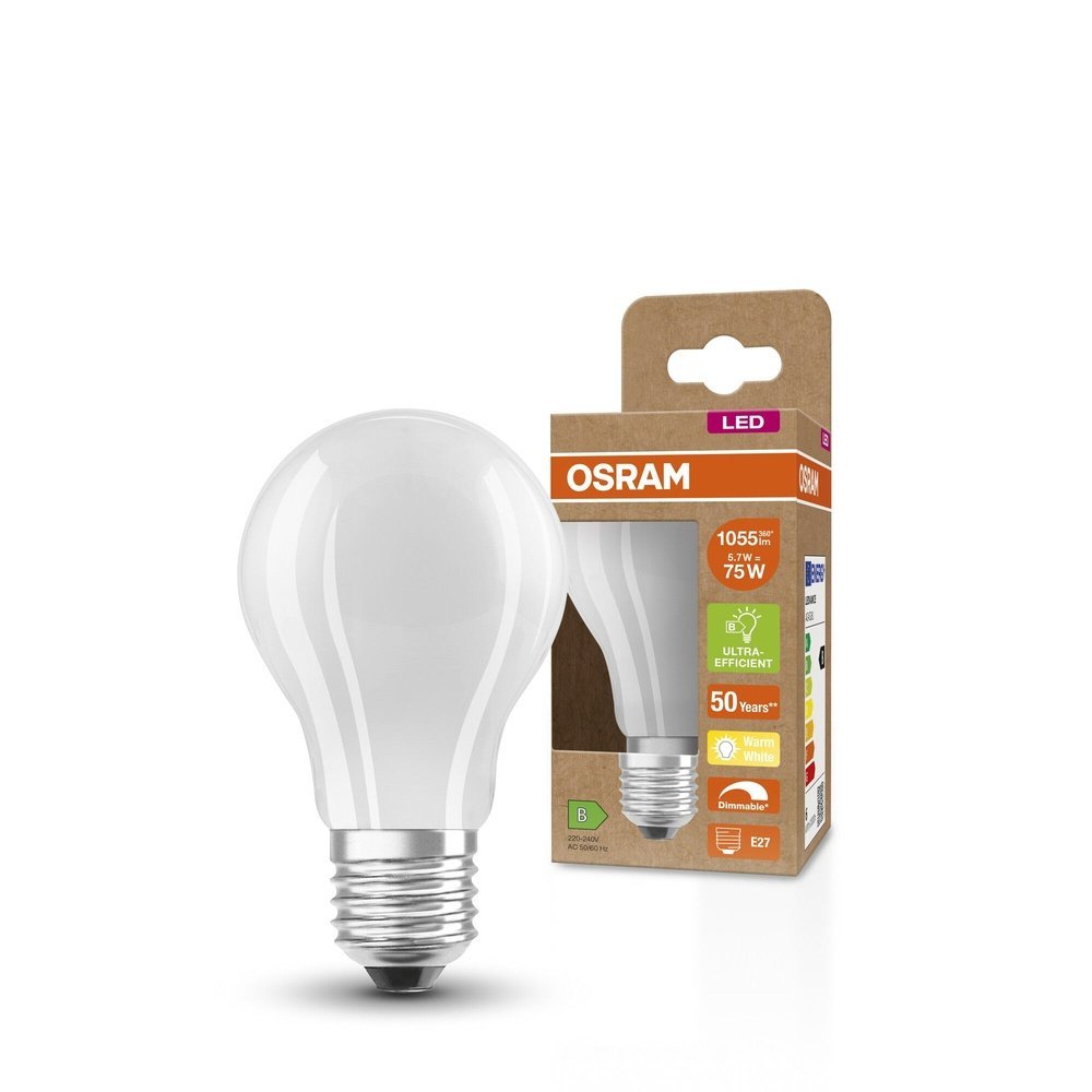 Ultra účinná LED matná žárovka E27 CLASSIC 5.7 W, teplá bílá