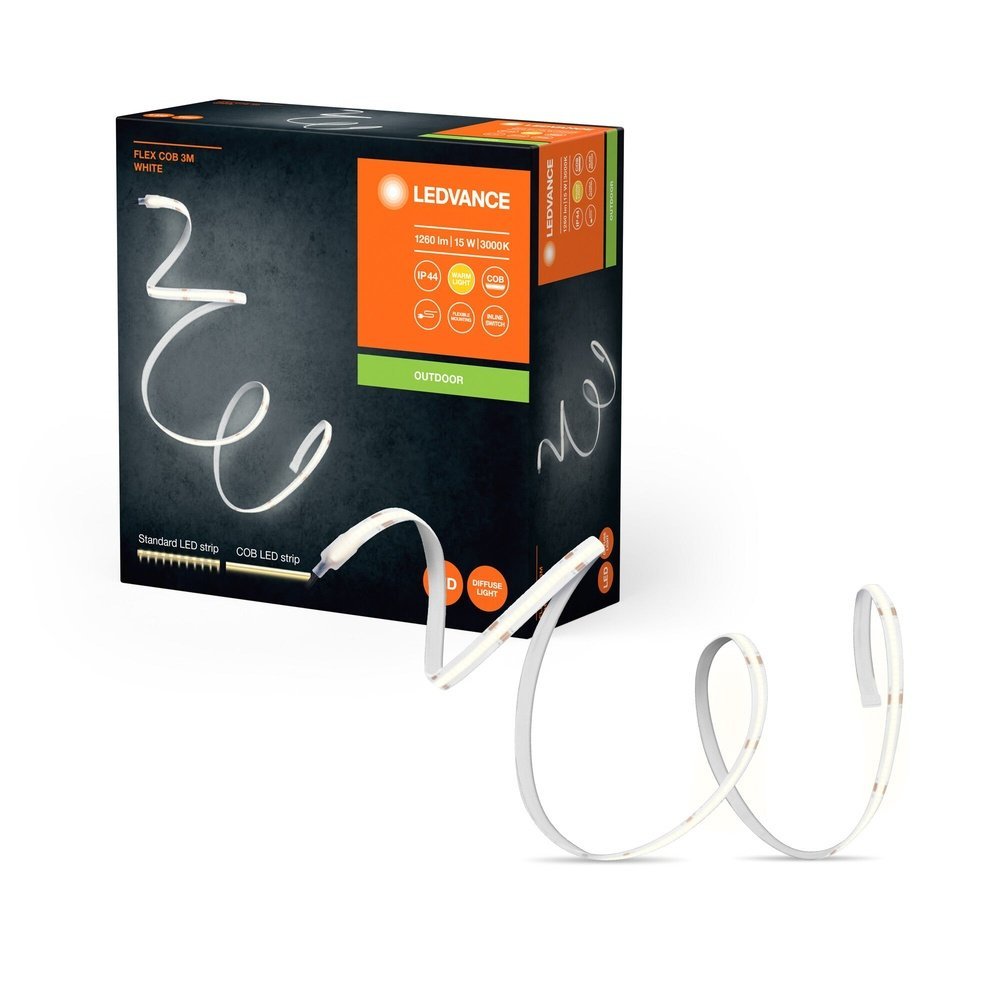 Venkovní LED COB pásek 15 W FLEX 3m, teplá bílá