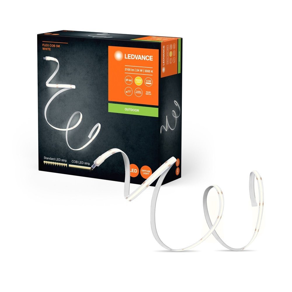 Venkovní LED COB pásek 24 W FLEX 5m, teplá bílá