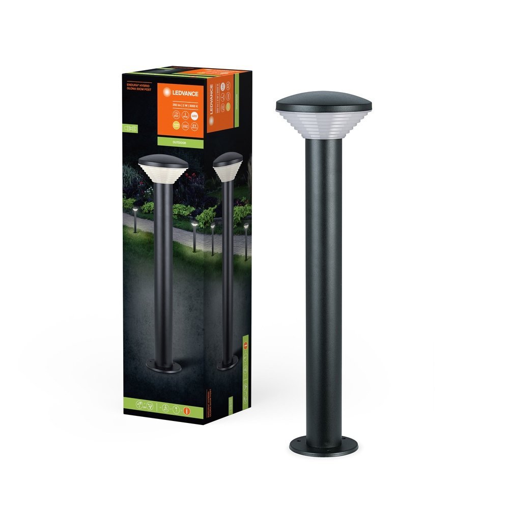 Venkovní LED tmavě šedý sloupek 50cm 2 W OLONA, teplá bílá