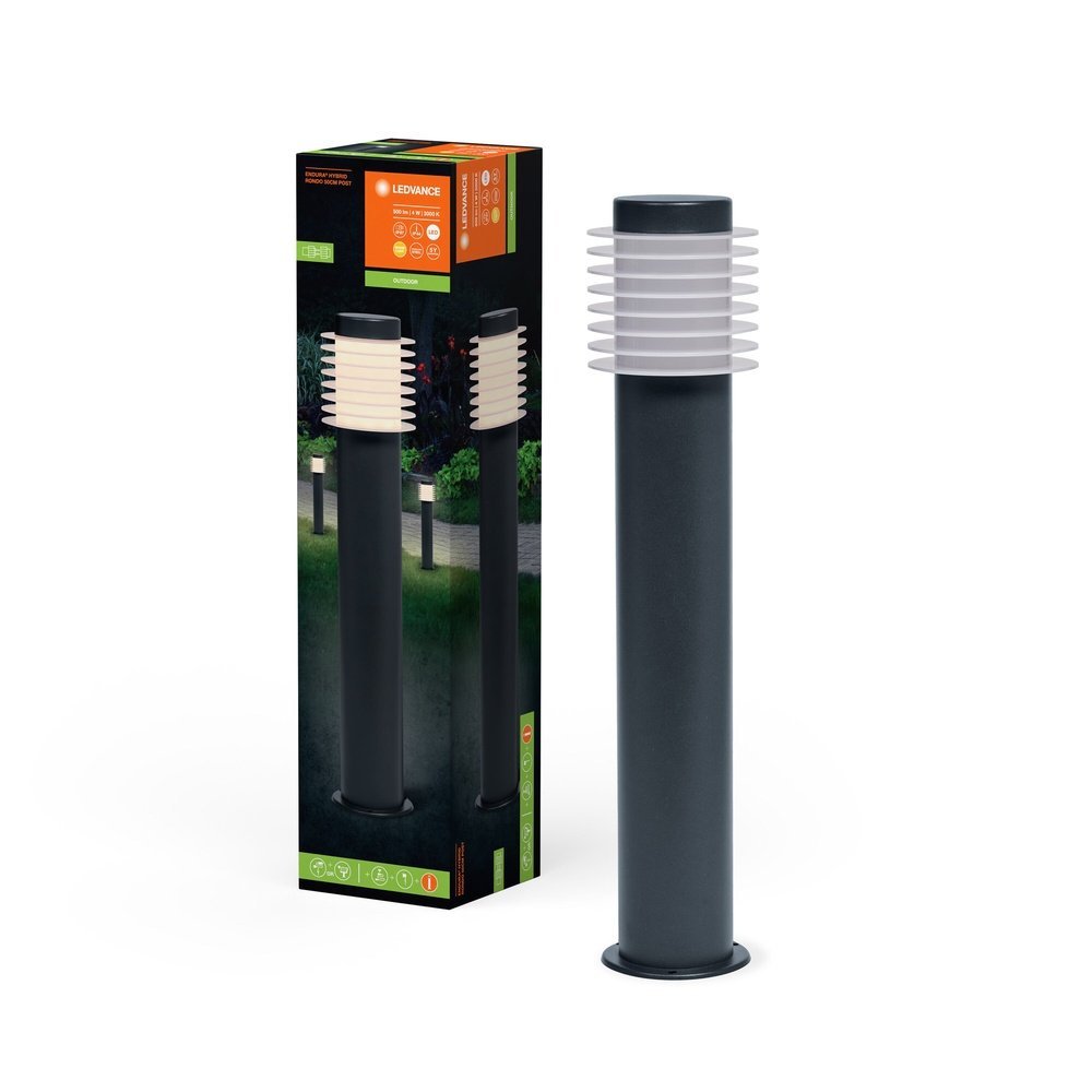 Venkovní LED tmavě šedý sloupek 50cm 4W RONDO, teplá bílá