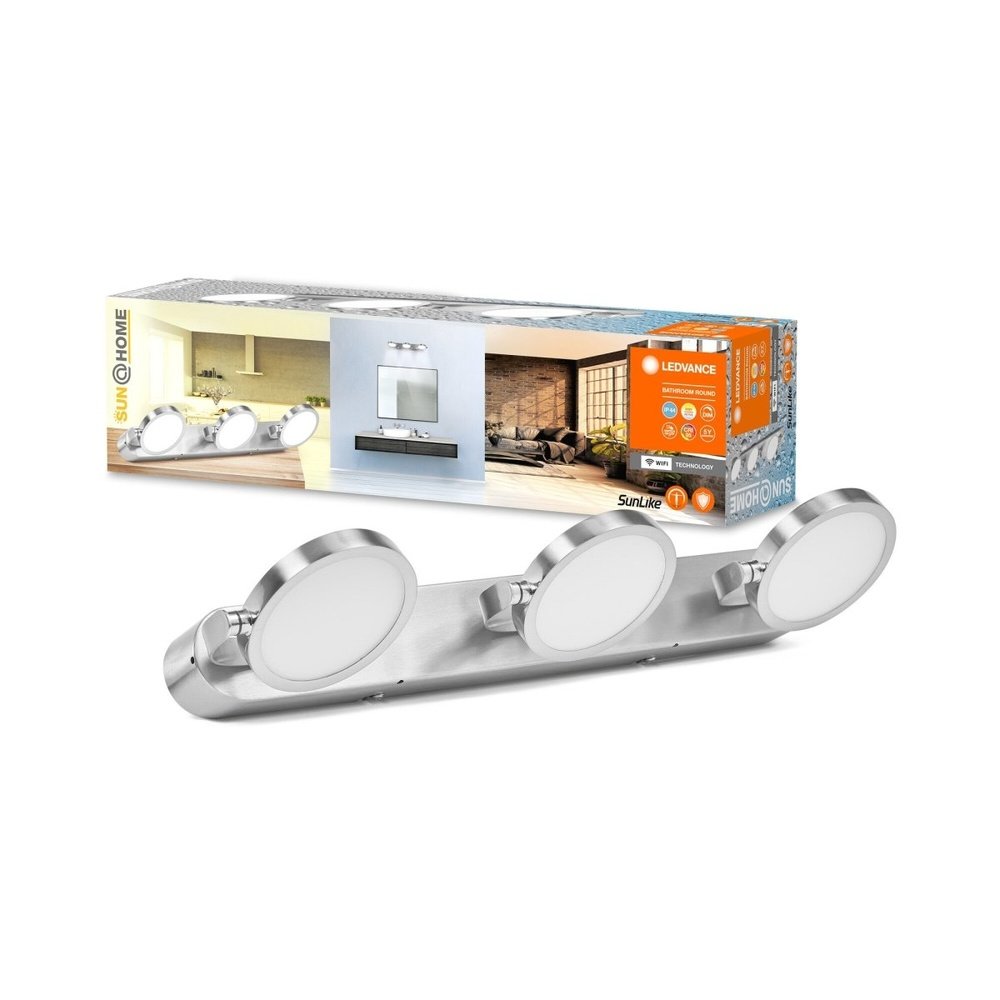 Chytré LED koupelnové světlo IP44 3 x ROUND, laditelná bílá