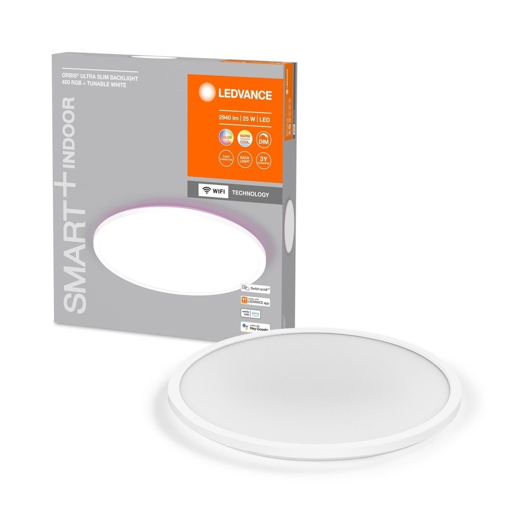 Chytré LED stropní svítidlo bílé ULTRA, RGB + laditelná bílá