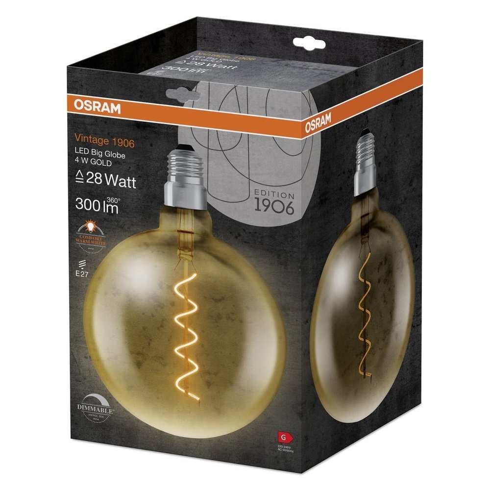 Zlatá LED stmívatelná žárovka E27 4 W VINTAGE, teplá bílá