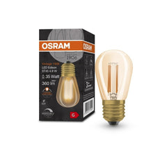 4058075779945 - Zlatá mini LED stmívatelná žárovka E27 4,8 W VINTAGE, teplá bílá - Žárovka - LEDVANCE e-shop